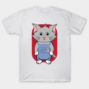 cute mechanic cat T-Shirt